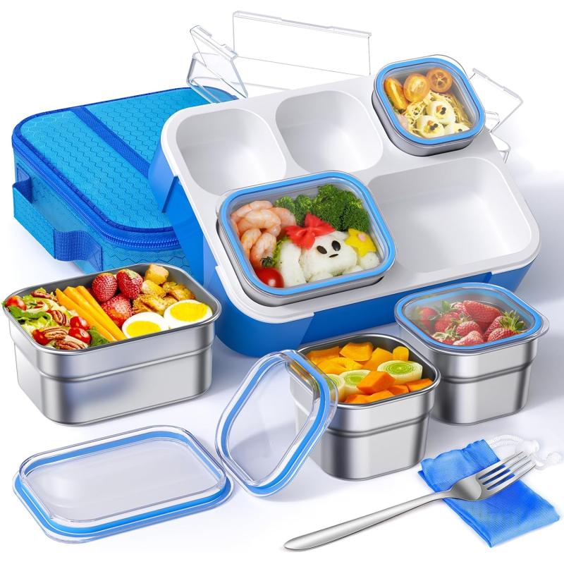 Stainless Steel Snack Containers for Kids | Easy Open Leak Proof Small Food  Containers with Silicone Lids - Perfect Metal Toddler Lunch Box for
